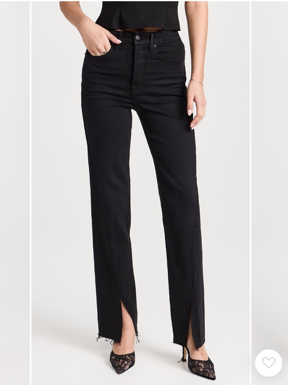 Good American Good Boy Inseam Slit Jeans